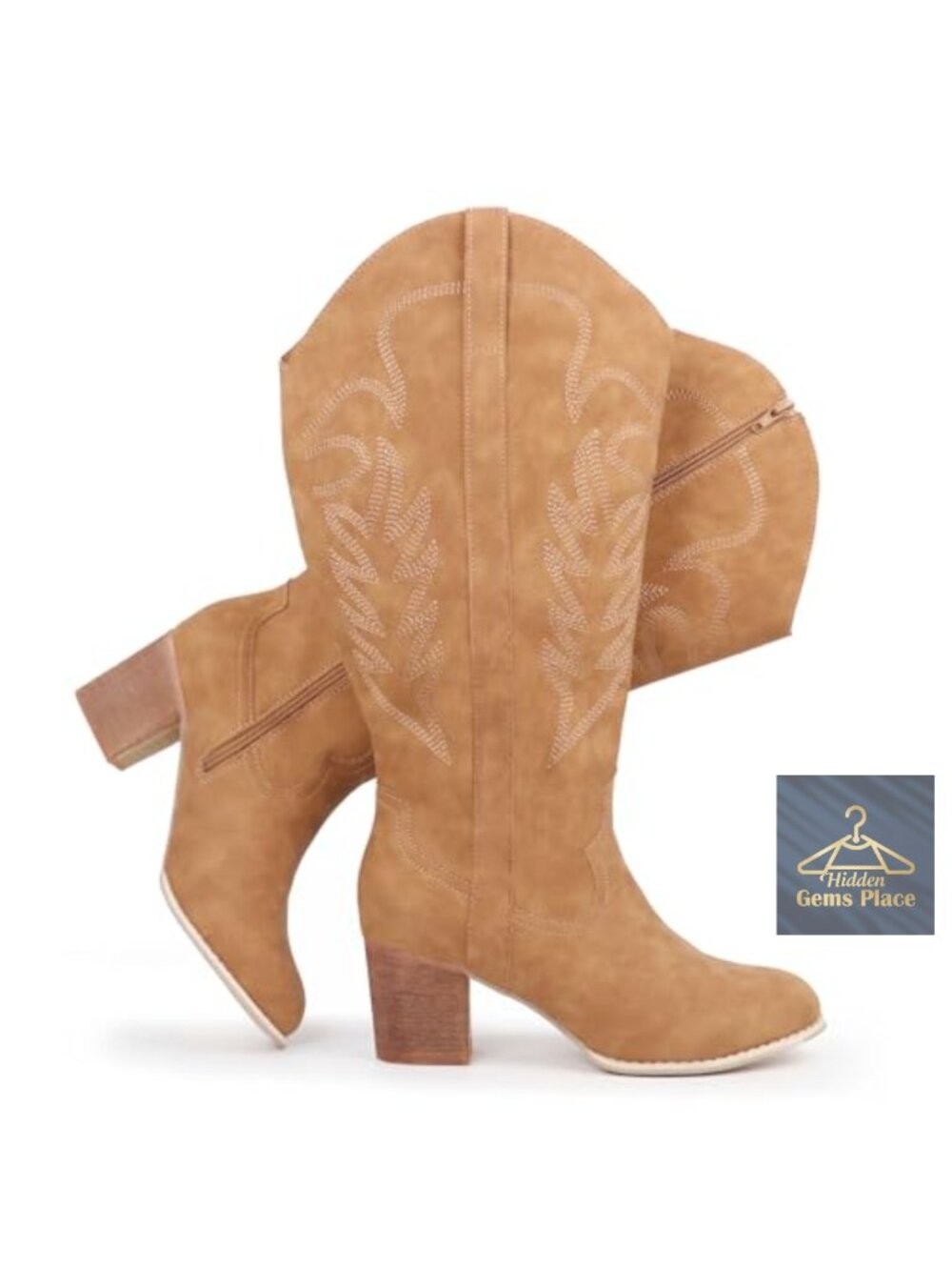 Extra Wide Calf Cowboy Boots Embroidered Western Knee High Boots